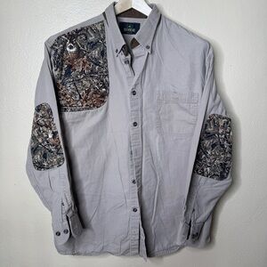 Red Head Shirt Mens Large Camo Button Up Shooting Hunting Long Sleeve